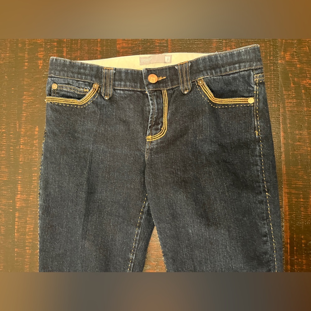 Bishop Of Seventh Jeans Size 31 Anthropologie Y2K Jeans Low Rise Bootcut Dark - Picture 3 of 16